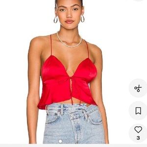 Revolve Superdown Scarlet Satin top